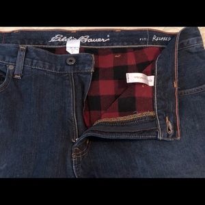 Eddie Bauer Flannel Lined Jeans EUC